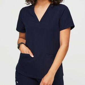 WearFigs Women Scrub Top in NAVY